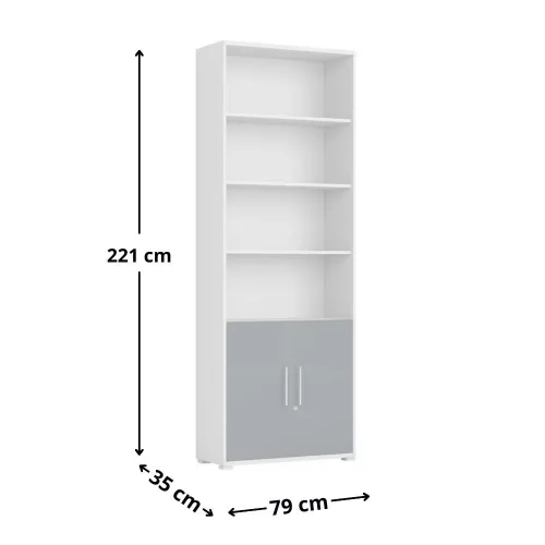 Karib 009 - Polcos szekrény (antracit/hamuszürke) REG2D/220