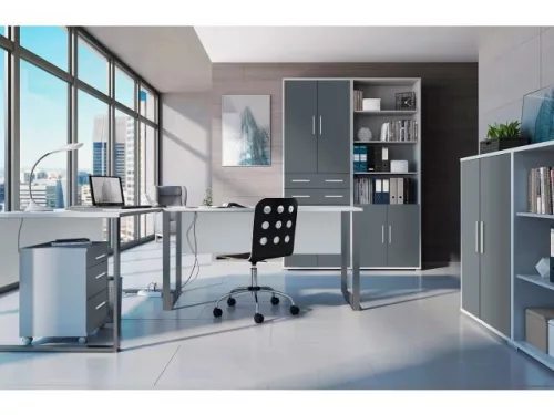 Karib 009 - Polcos szekrény (antracit/hamuszürke) REG2D/220