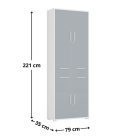 Karib 010 - Zárt polcos szekrény (antracit/hamuszürke) REG4D2S/220