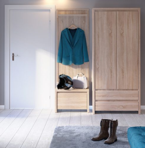 Kasia 017 - 2-ajtós, 2-fiókos ruhásszekrény (sonoma tölgy) SZF2D2S