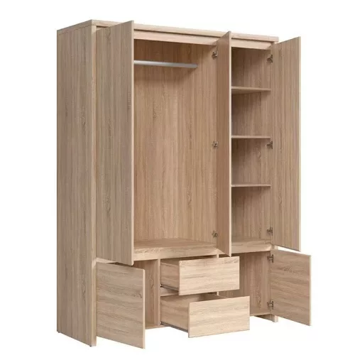 Kasia 018 - 5-ajtós, 2-fiókos ruhásszekrény (sonoma tölgy) SZF5D2S