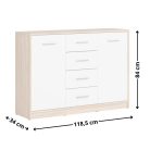 Nepo 012 - Komód (sonoma tölgy/fehér) KOM2D4S