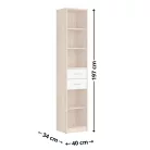 Nepo 013 - Kétfiókos polc (sonoma tölgy/fehér) REG2S/40