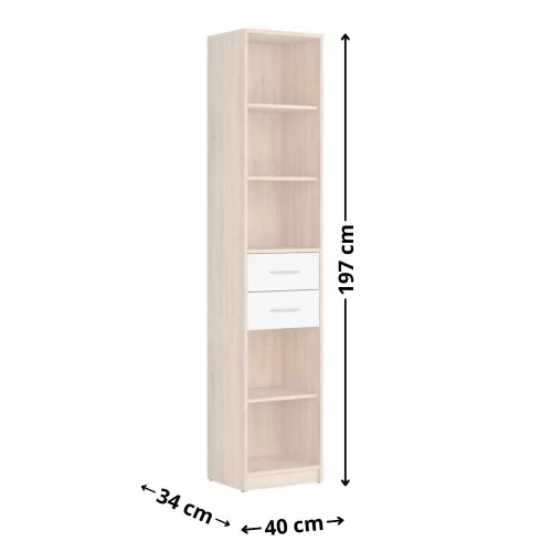 Nepo 013 - Kétfiókos polc (sonoma tölgy/fehér) REG2S/40