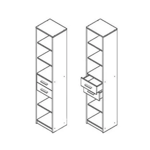 Nepo 013 - Kétfiókos polc (sonoma tölgy/fehér) REG2S/40