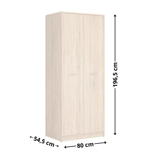 Nepo 017 - Kombinált ruhásszekrény (sonoma tölgy) SZF2D