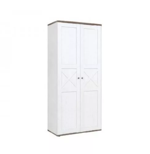 VALENTINA 007 - Kétajtós, egypolcos ruhásszekrény (canyon fenyő/trüffel tölgy) SZF2D