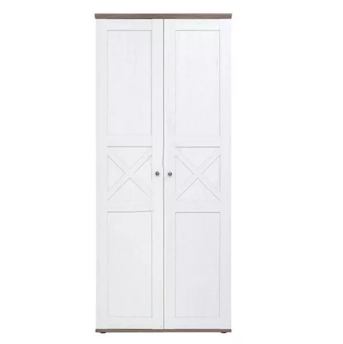 VALENTINA 007 - Kétajtós, egypolcos ruhásszekrény (canyon fenyő/trüffel tölgy) SZF2D