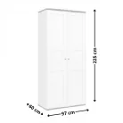 VALENTINA 007 - Kétajtós, egypolcos ruhásszekrény (canyon fenyő/trüffel tölgy) SZF2D