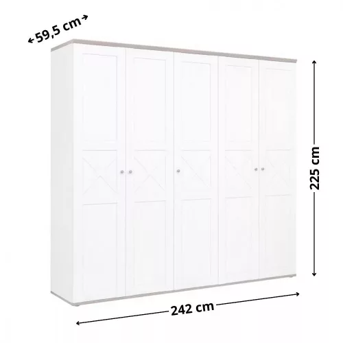 VALENTINA 008 - Ötajtós gardrób (canyon fenyő/trüffel tölgy) SZF5D