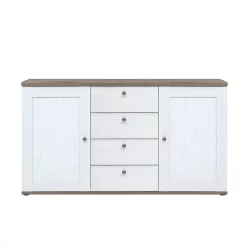   VALENTINA 004 - Kétajtós, négyfiókos komód (canyon fenyő/trüffel tölgy) KOM2D4S