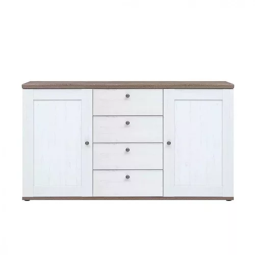 VALENTINA 004 - Kétajtós, négyfiókos komód (canyon fenyő/trüffel tölgy) KOM2D4S