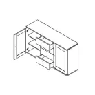 VALENTINA 004 - Kétajtós, négyfiókos komód (canyon fenyő/trüffel tölgy) KOM2D4S