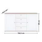 VALENTINA 004 - Kétajtós, négyfiókos komód (canyon fenyő/trüffel tölgy) KOM2D4S