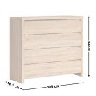Kasia 009 - 4-fiókos Komód (sonoma tölgy) KOM4S