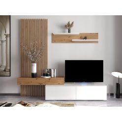   BEKKA nappali bútor szett tv-állvánnyal - artisan tölgy/fehér