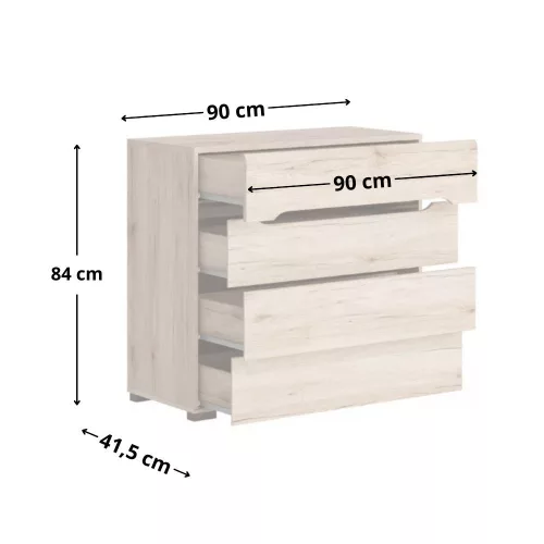 Elvaro 008 komód - KOM4S/90 - san remo/wenge