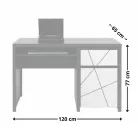 KASIA MDF egy ajtós, egy fiókos író/számítógép asztal (BIU1D1S) - wenge magic/snow white