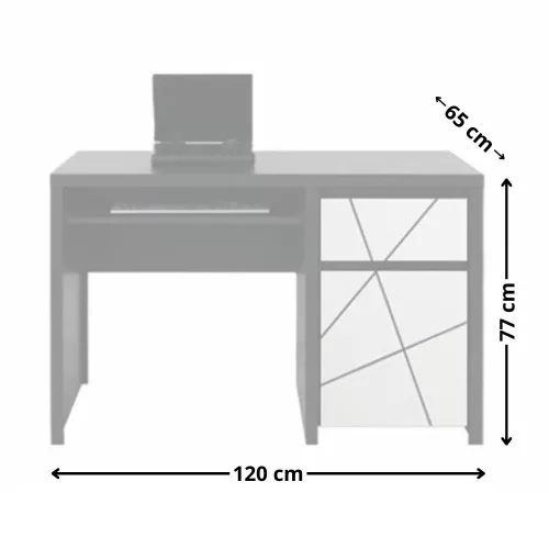 KASIA MDF egy ajtós, egy fiókos író/számítógép asztal (BIU1D1S) - wenge magic/snow white