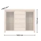 KASIA 012 vitrines komód (KOM2W5S) - sonoma tölgy