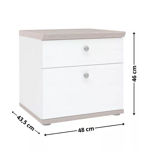 VALENTINA 009 - Éjjeliszekrény (canyon fenyő/trüffel tölgy) KOM2S