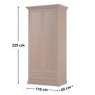 SZÓFIA 017 két ajtós egy fiókos gardróbszekrény (2D1S) - gesztenye