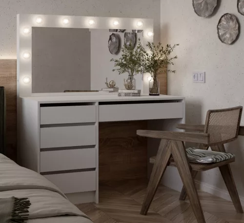 HOLLYWOOD XL - Fésülködőasztal - fehér (égők nélkül)