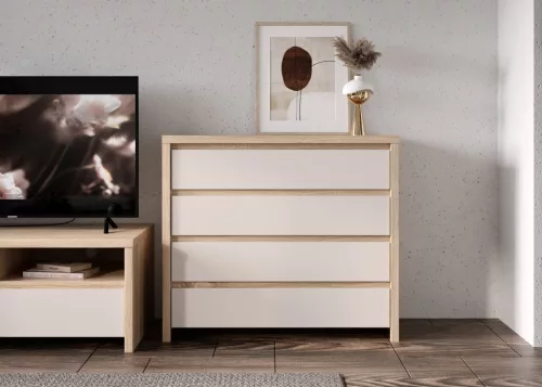 Kasia 009 - 4-fiókos Komód (sonoma tölgy/kasmír) KOM4S