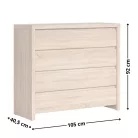 Kasia 009 - 4-fiókos Komód (sonoma tölgy/kasmír) KOM4S