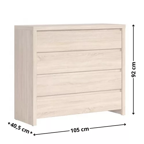Kasia 009 - 4-fiókos Komód (sonoma tölgy/kasmír) KOM4S