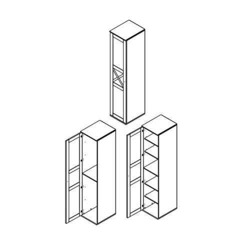 VALENTINA 005 egy ajtós gardróbszekrény (REG1D) - canyon fenyő/trüffel tölgy