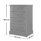 SZÓFIA 007 négy fiókos komód (S4/6) - gesztenye