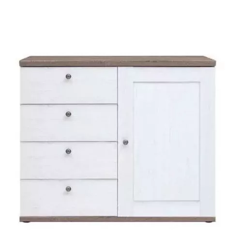 VALENTINA 003 egy ajtós, négy fiókos komód (KOM4S1D) - canyon fenyő/trüffel tölgy