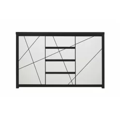   KASIA MDF két ajtós, négy fiókos komód (KOM2D4S) - wenge magic/snow white