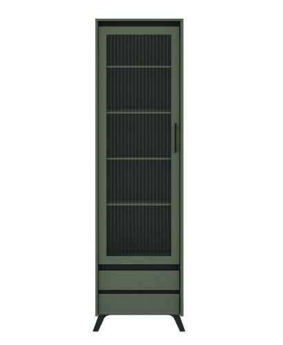 LOGAN 006 álló vitrin (REG1W2S) - zöld/fekete