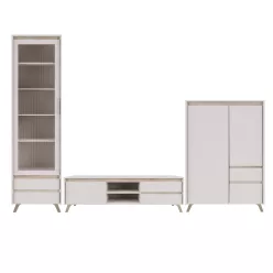   LOGAN nappali bútor szett tv-állvánnyal (REG1W2S,REG2D1S1K,RTV 1K2SO) - chasmere/sonoma