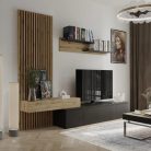 BEKKA Plus nappali bútor szett tv-állvánnyal - artisan tölgy/fekete