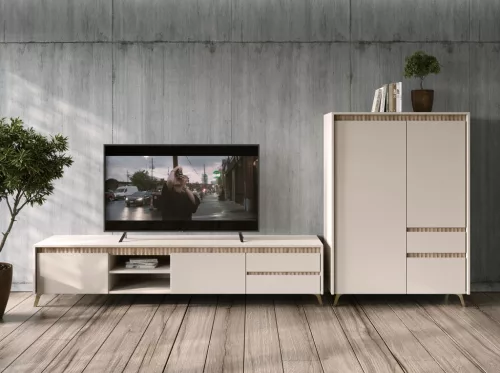  LOGAN 004 magas komód (REG2D1S1K) - chasmere/sonoma