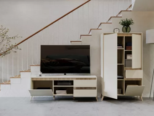  LOGAN 004 magas komód (REG2D1S1K) - chasmere/sonoma