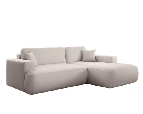 GIO ágyazható, ágyneműtartós sarokkanapé bézs (jobbos)