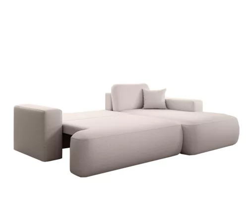 GIO ágyazható, ágyneműtartós sarokkanapé bézs (jobbos)