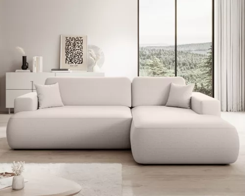 GIO ágyazható, ágyneműtartós sarokkanapé bézs (jobbos)