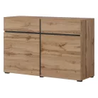 Cross N6MY45 komód - 2 ajtós, 2 fiókos (Wotan tölgy/fekete)