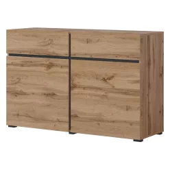   Cross N6MY45 komód - 2 ajtós, 2 fiókos (Wotan tölgy/fekete)