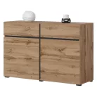 Cross N6MY45 komód - 2 ajtós, 2 fiókos (Wotan tölgy/fekete)