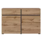 Cross N6MY45 komód - 2 ajtós, 2 fiókos (Wotan tölgy/fekete)