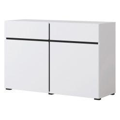 Cross 9WMY45 komód - 2 ajtós, 2 fiókos (Fehér/fekete)