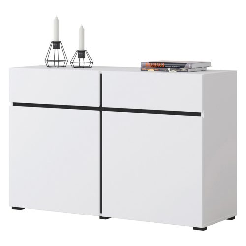 Cross 9WMY45 komód - 2 ajtós, 2 fiókos (Fehér/fekete)