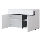 Cross 9WMY45 komód - 2 ajtós, 2 fiókos (Fehér/fekete)