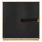 Aston TWLH42 komód - 3 ajtós (Taurus tölgy/matt fekete)